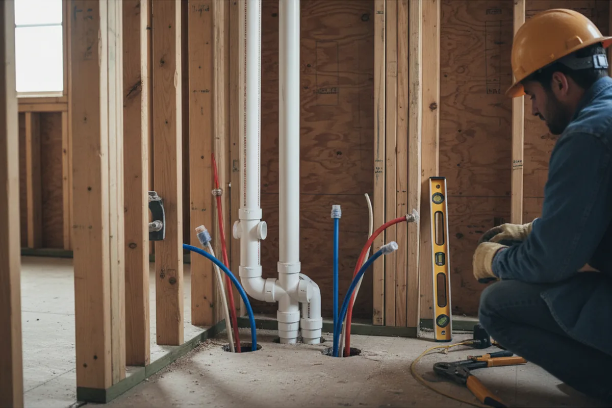 Drain and supply rough-in during Toilet Repair and Installation in Louisville