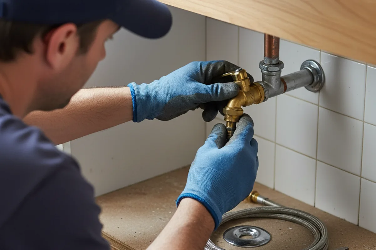Shutoff valve and fitting work during Faucet and Fixture Repair in Louisville